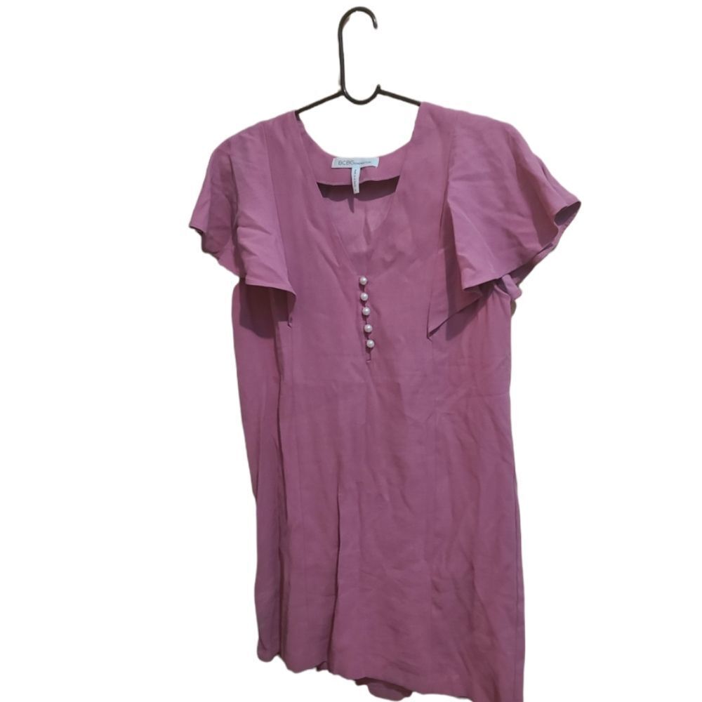BCBGeneration Mauve Pink Flutter Sleeve Shift Dress - Picture 3 of 12